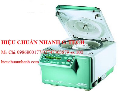 Hiệu chuẩn máy li tâm làm sạch tế bào Hettich ROTOLAVIT (12 x 75 mm, 3500 vòng/phút). Hiệu chuẩn nhanh G-tech