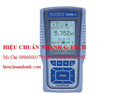 Hiệu chuẩn máy đo độ dẫn điện CyberScan chống nước Eutech ECCONWP60000 (.. ~ 200.0 mS). Hiệu chuẩn nhanh G-tech