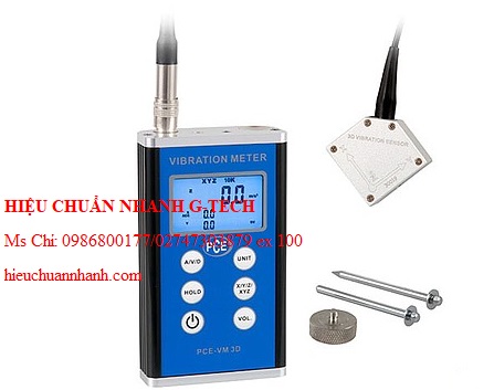 Hiệu chuẩn  máy đo độ rung PCE VM 3D (0.1~400.0 m/s²). Hiệu chuẩn nhanh G-tech
