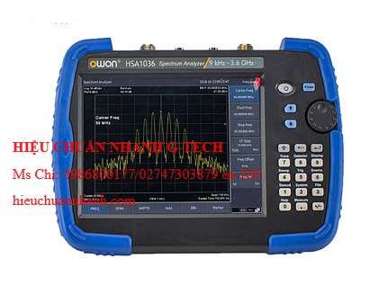 Hiệu chuẩn máy phân tích phổ cầm tay OWON HSA1015-TG (9kHz ~ 1.5GHz). Hiệu chuẩn nhanh G-tech