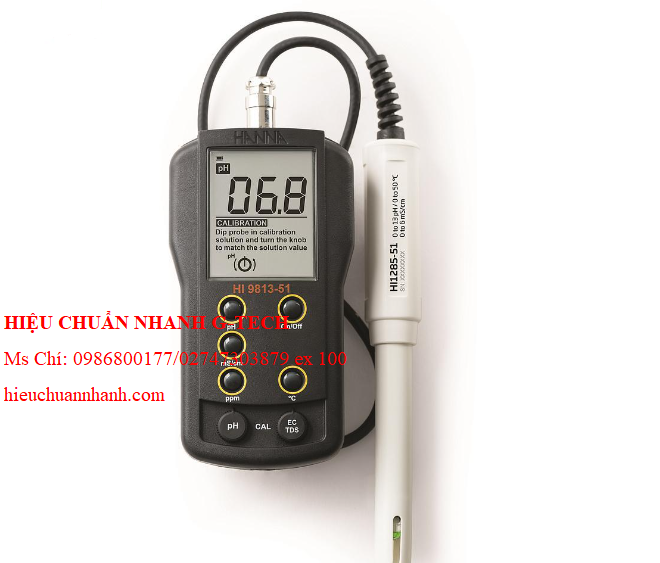 Hiệu chuẩn máy đo pH/EC/TDS/nhiệt độ HANNA HI9813-51. Hiệu chuẩn nhanh , uy tín, chất lượng tại Hà Nội