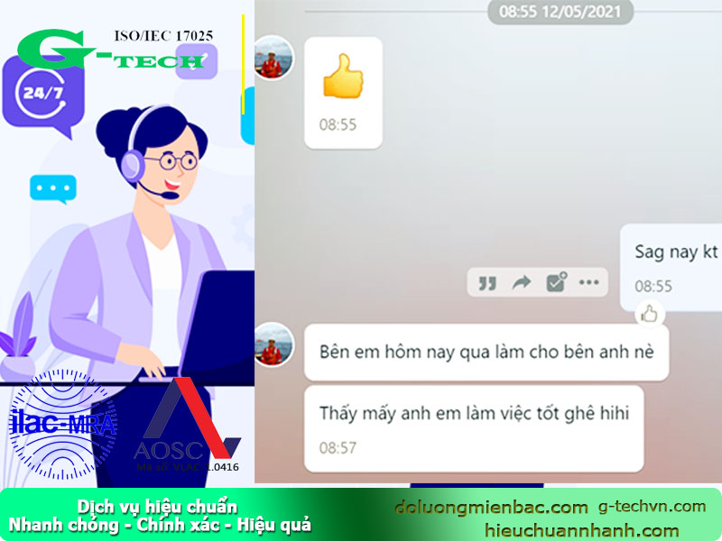 DỊCH VỤ HIỆU CHUẨN NHANH G-TECH - PHẢN HỒI CHẤT LƯỢNG DỊCH VỤ TỪ KHÁCH HÀNG