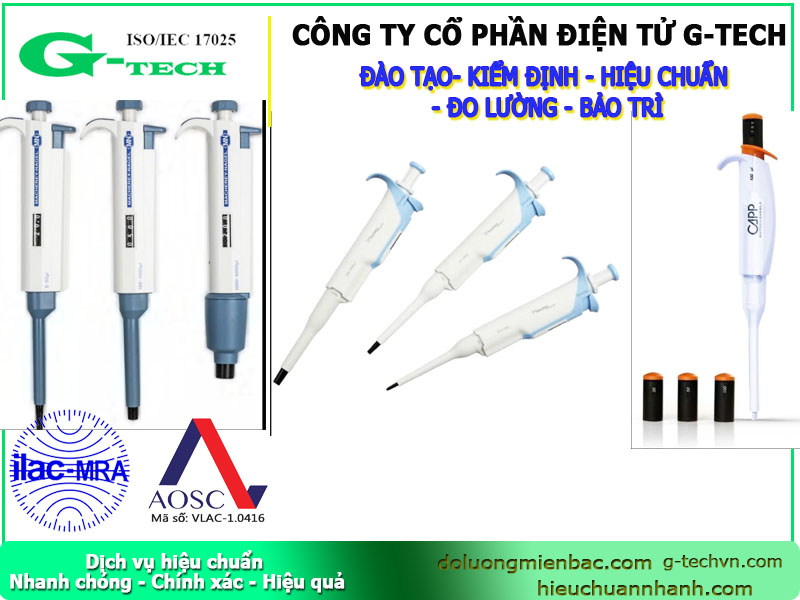Hiệu Chuẩn thiêt bị Piston Pipette và Dụng Cụ Đo Dung Tích Tại G-TECH – Chính Xác & Chuẩn ISO 17025