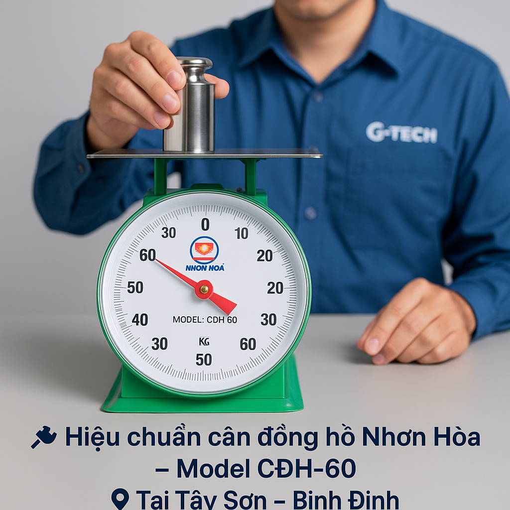 Hiệu chuẩn cân đồng hồ Nhơn Hòa CĐH-60 tại Tây Sơn, Bình Định