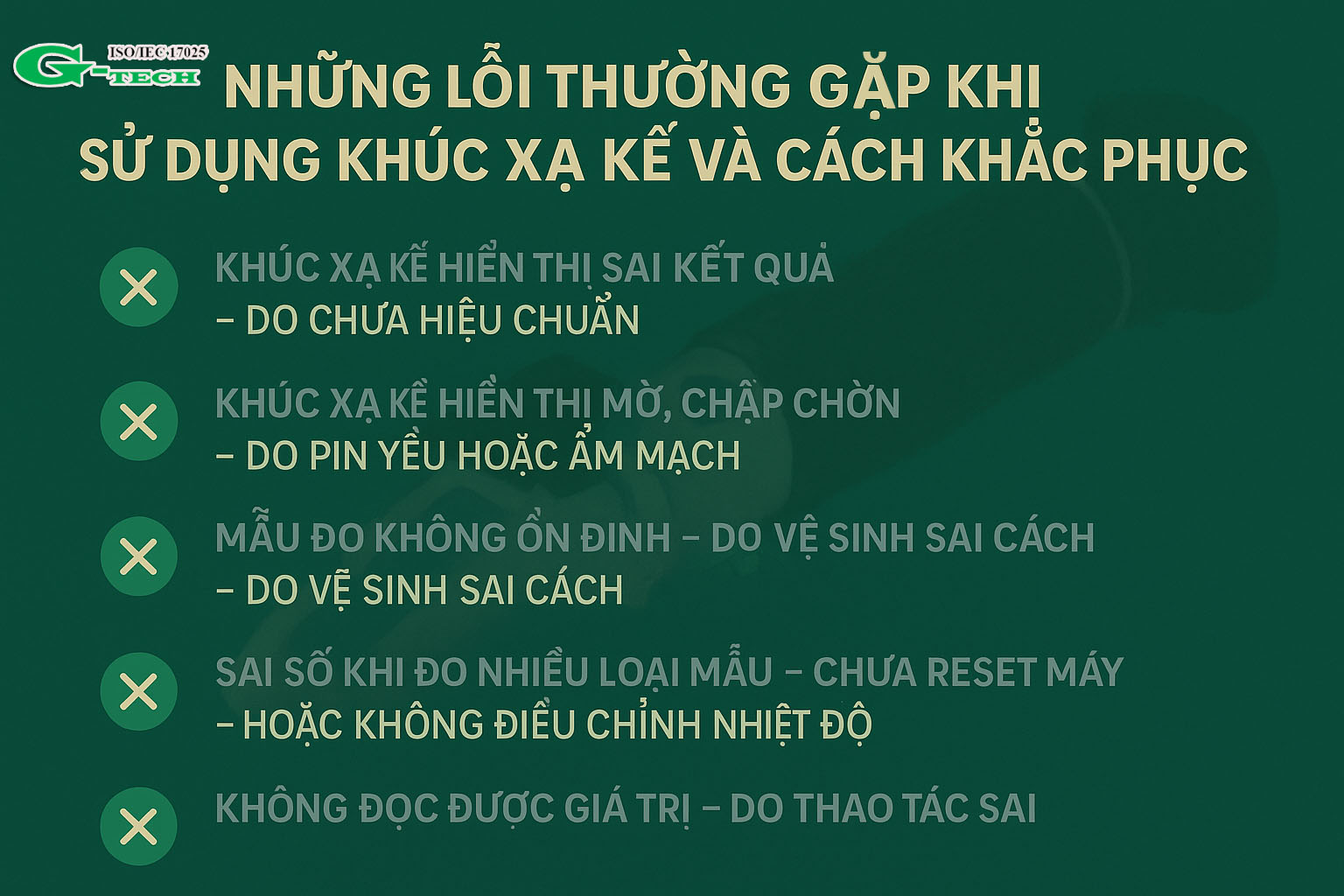 Những lỗi thường gặp khi sử dụng khúc xạ kế và cách khắc phục